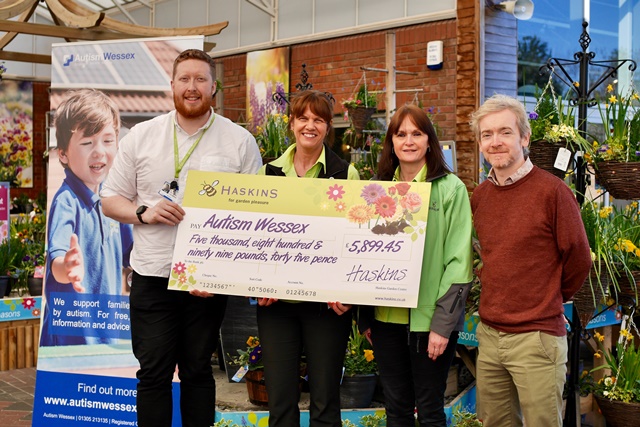 Haskins Garden Centre in Ferndown raises more than £5,500 for Autism Wessex