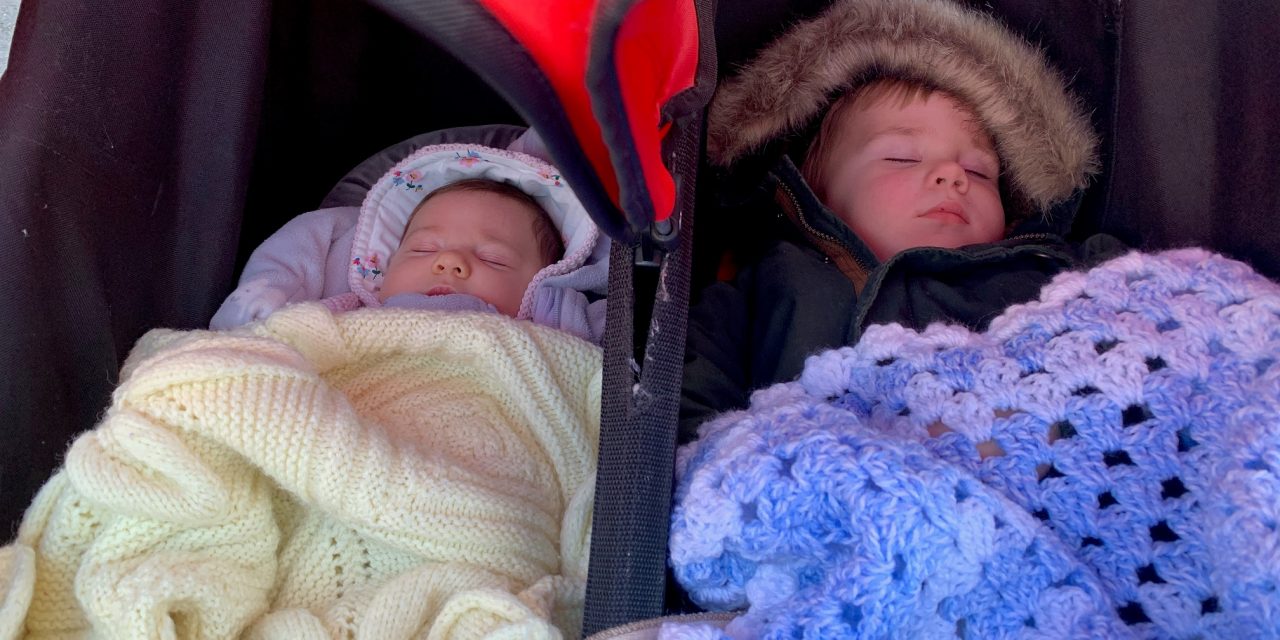 Couple celebrate twins born two years apart