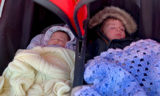 Couple celebrate twins born two years apart