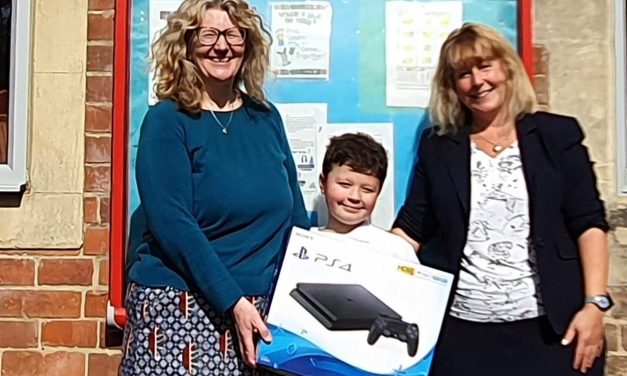 8 year old, Rupert from Eastington Primary School, Stonehouse, Gloucs, wins first prize and PlayStation PS4 in UK Summer maths challenge