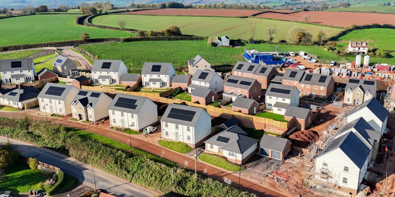 Drone photography shows progress of new homes in Sampford Peverell