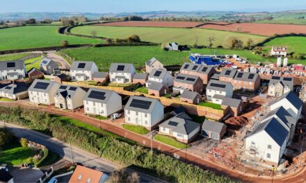 Drone photography shows progress of new homes in Sampford Peverell
